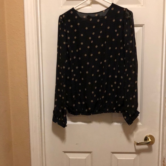 DJ T fashion elastic waist blouse sheer sleeves - Picture 5 of 5